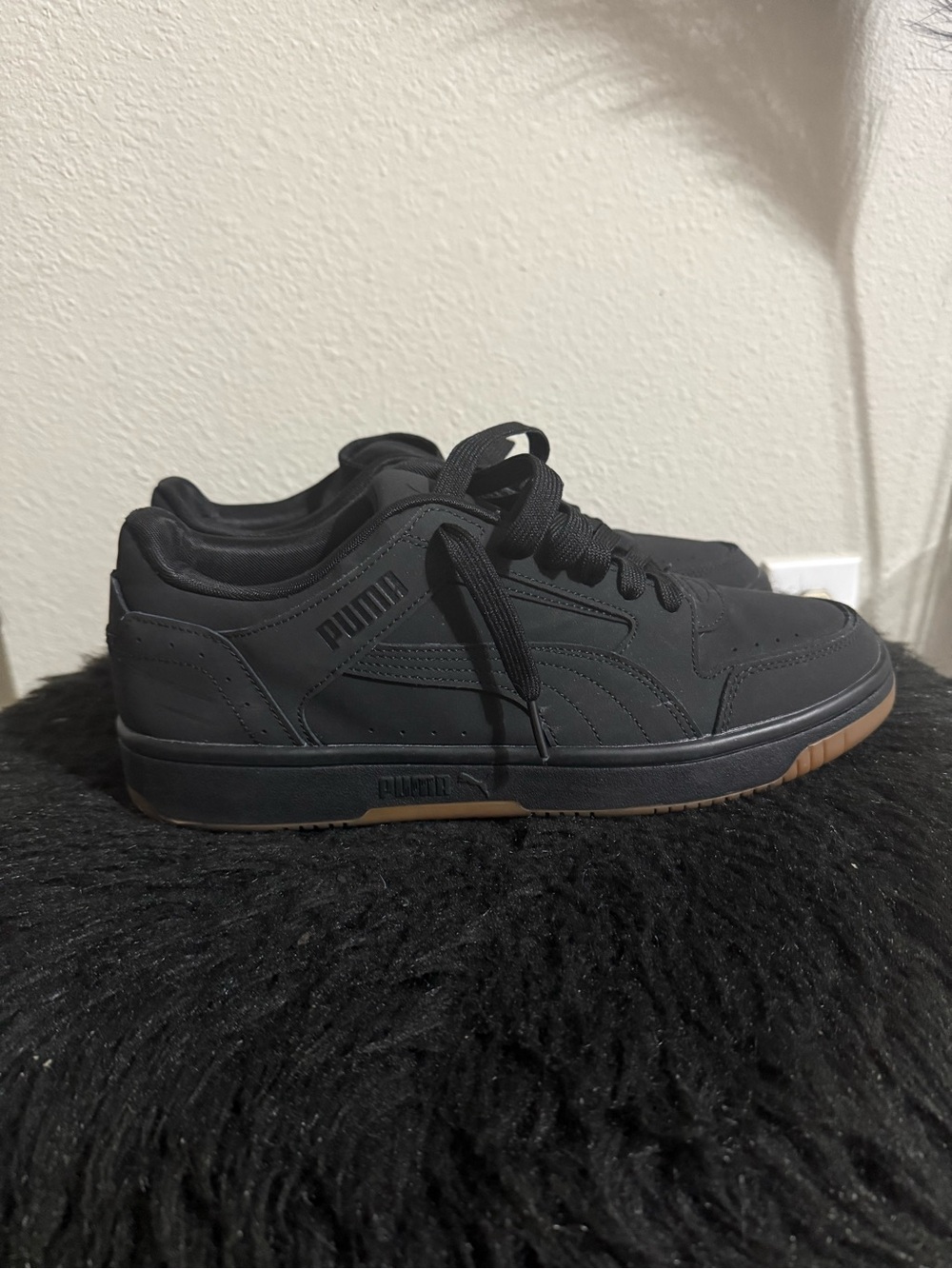 Puma Men’s Black Sneakers with Gum Outsole